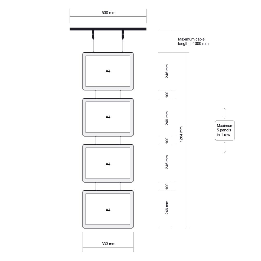 Led Pocket Display Set A4